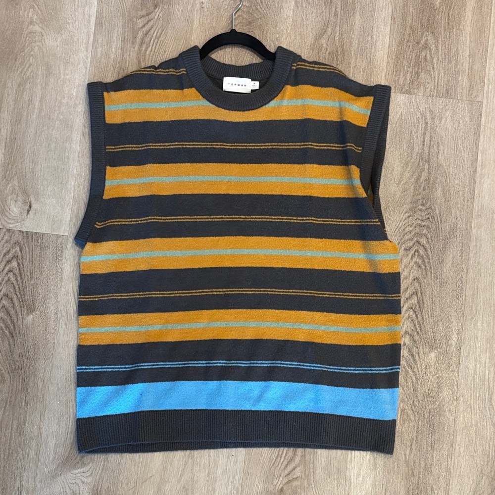 Topman Gray Sweater with Yellow Accents